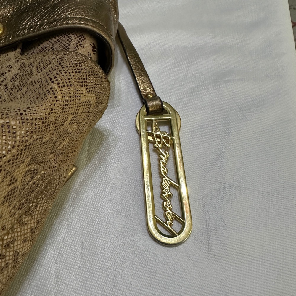 B. Makowsky Gold Leather Shoulder Bag Slouchy Hobo Y2K Indie Sleaze Mob Wife - Picture 13 of 16